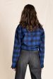 NEW DUSK Electric Blue Checkers - Wool Long Sleeve Shirt For Cheap