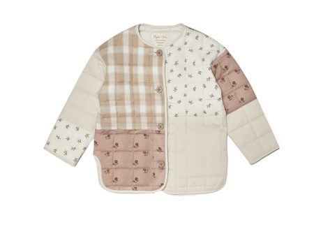 Patchwork Coat Natural For Cheap