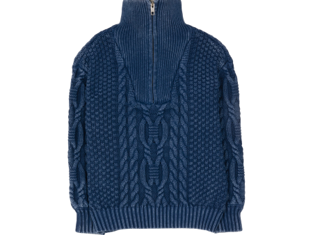 SASHA Indigo Cable - Half Zipped Sweater Supply