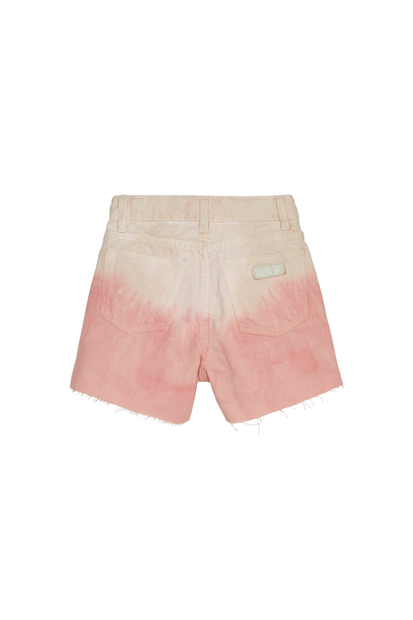 CHERRYL Milky Pink Dip Dye - High Waist 5-Pocket Shorts on Sale