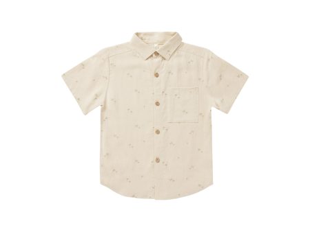 Collared Short Sleeve Shirt Palm Online Sale