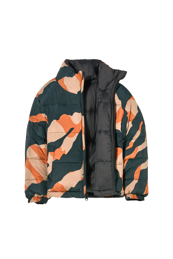 SNOWTY Absolute Black Zebra - Reversible Down Jacket Online now