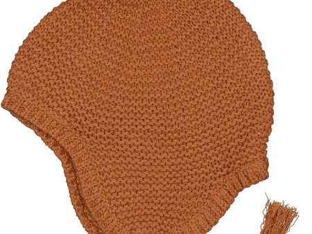 Hat Hibou Knitted Wool Blend Caramel Cheap