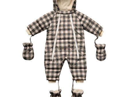 Snow Puffer Suit Charcoal Check Fashion