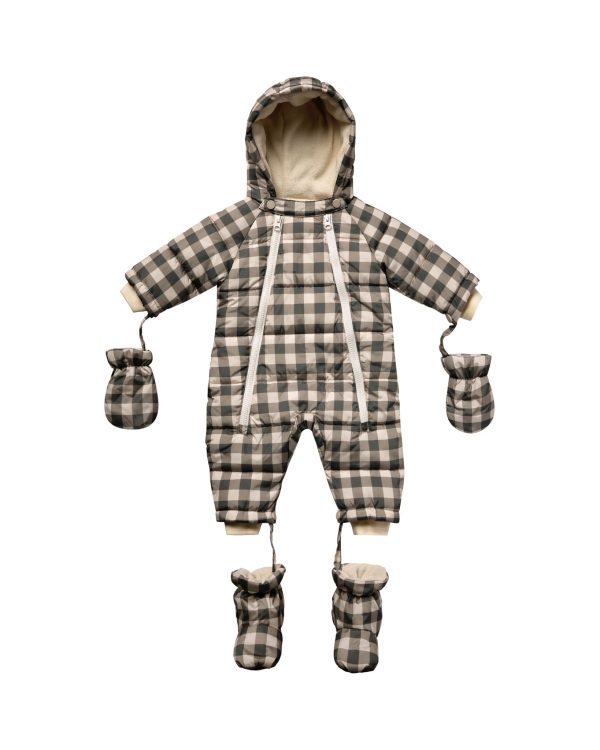 Snow Puffer Suit Charcoal Check Fashion