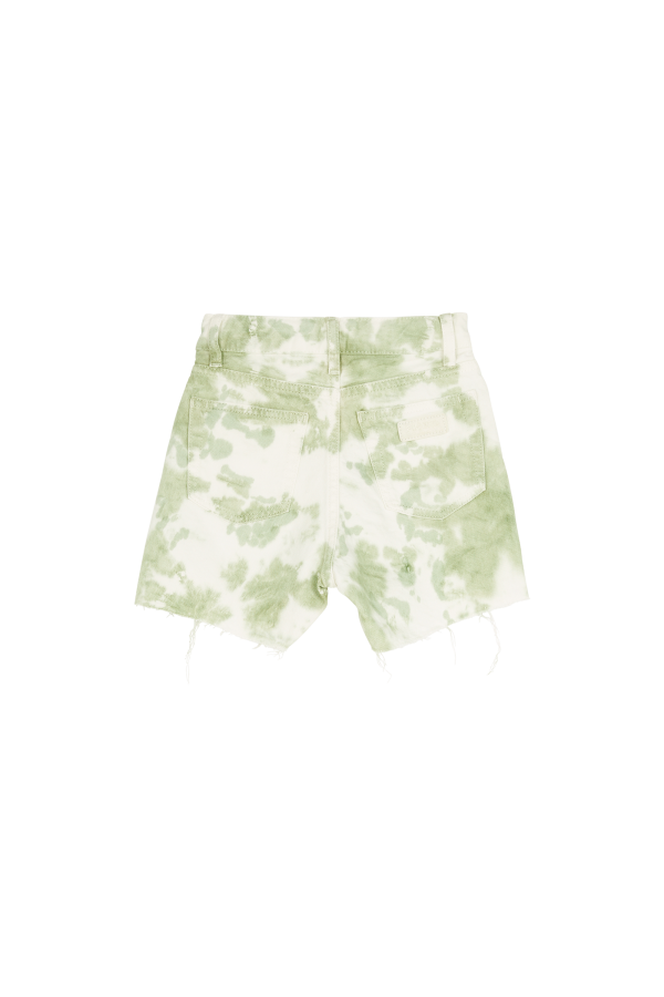 CHERRYL Pistache Tie & Dye - High Waist 5-Pocket Shorts Discount