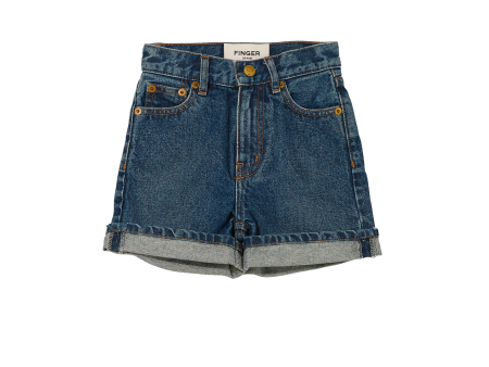 CHERRYL Medium Blue - High Waist 5 Pockets Shorts Supply