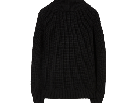 SASHA Absolute Black - Half Zipped Jumper For Sale