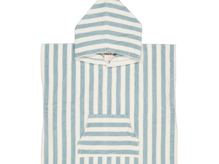 Suzon Bath Poncho Raye Bleu Cheap