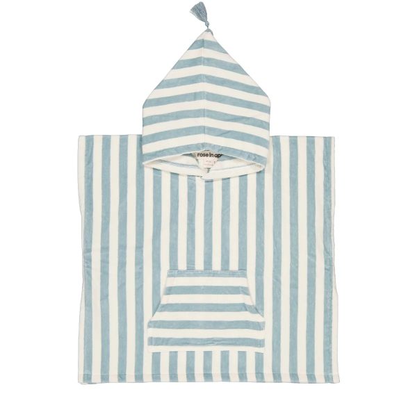 Suzon Bath Poncho Raye Bleu Cheap