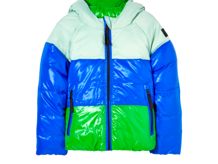 SNOWSCOUT Happy Green Colorblock - Reversible Down Jacket Sale