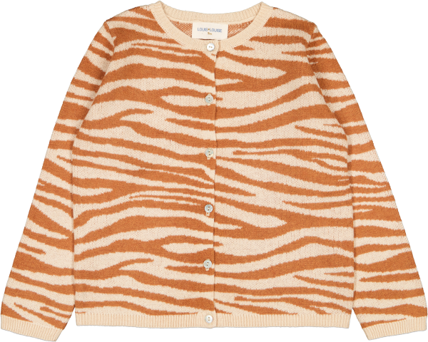 Cardigan Vianna Knitted Wool Zebra Caramel   Champagne For Cheap