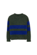 MICHAEL Cedar Green Stripes - Crew Neck Sweater Online Hot Sale