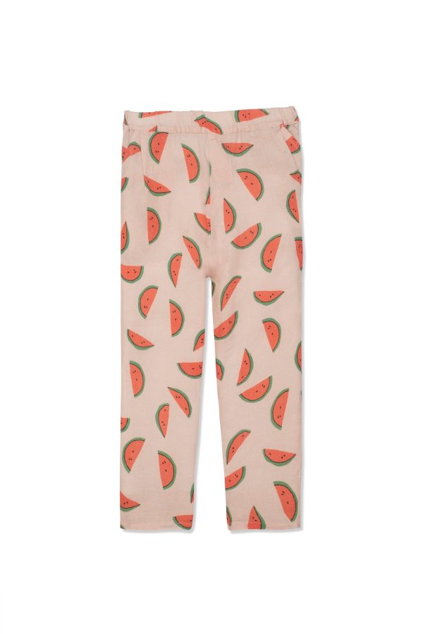 Watermelon Kid Linen Pants Misty Rose Hot on Sale