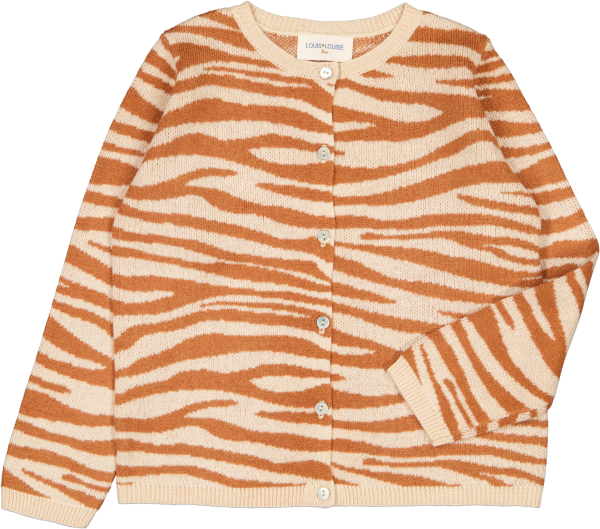 Cardigan Vianna Knitted Wool Zebra Caramel   Champagne For Cheap