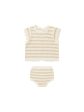 Scallop Knit Baby Set Sand Stripe Online Hot Sale