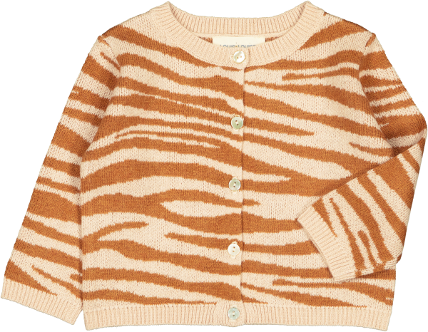 Cardigan Vianna Knitted Wool Zebra Caramel   Champagne For Cheap