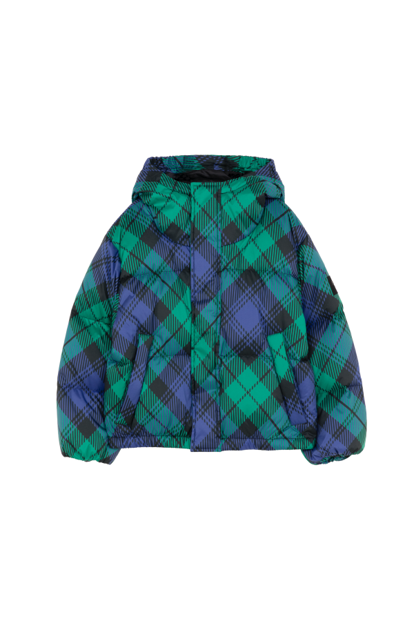 SNOWFALL Ink Blue Checkers - Down Jacket Hot on Sale