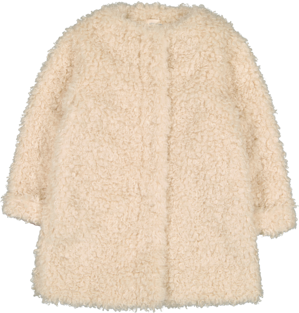 Coat Lucianna Fake Fur Curly Cream Fashion