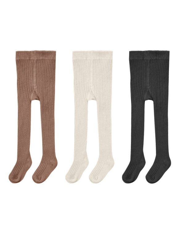 Ribbed Tights - Mocha, Natural, Black For Discount