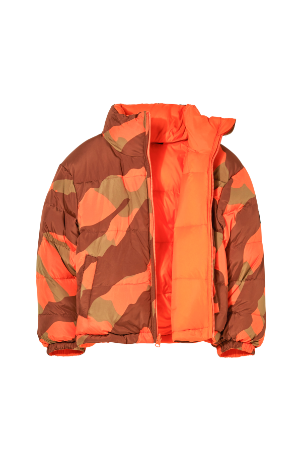 SNOWTY Pop Orange Zebra - Reversible Down Jacket Cheap