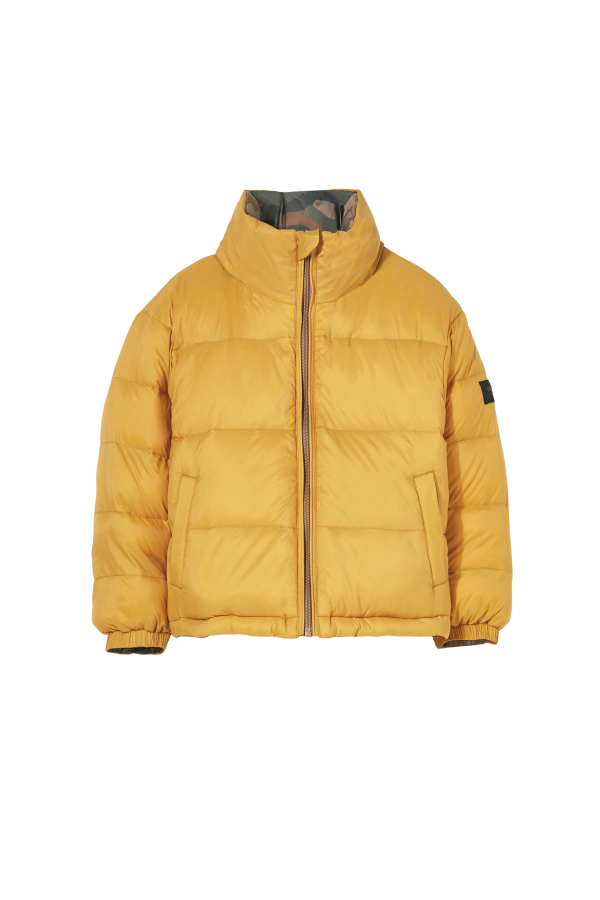 SNOWTY Warm Yellow Earth Camo - Reversible Down Jacket For Cheap