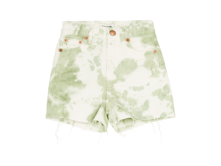 CHERRYL Pistache Tie & Dye - High Waist 5-Pocket Shorts Discount