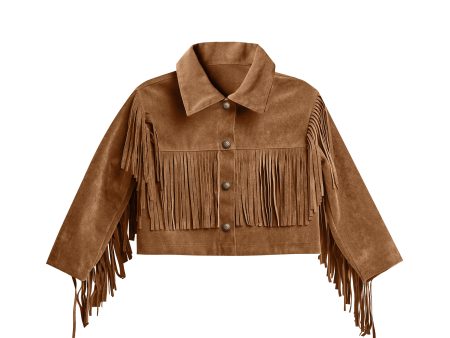 Fringe Jacket Rust For Cheap