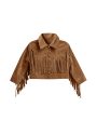 Fringe Jacket Rust For Cheap