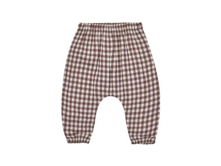 Woven Pant Plum Gingham Hot on Sale