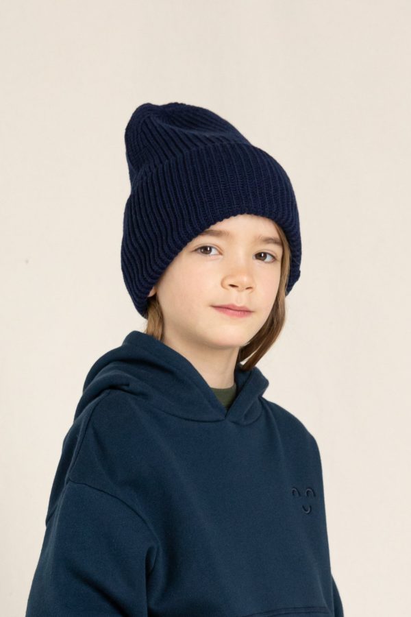 BRANDON Navy -  Wool Beanie Online now