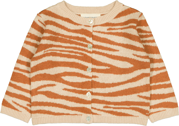 Cardigan Vianna Knitted Wool Zebra Caramel   Champagne For Cheap