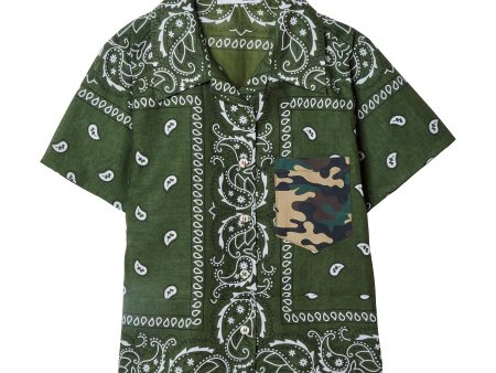 Bandana Bowling Shirt Kaki For Sale