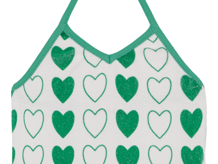 Top Angele Terry Green Hearts Supply