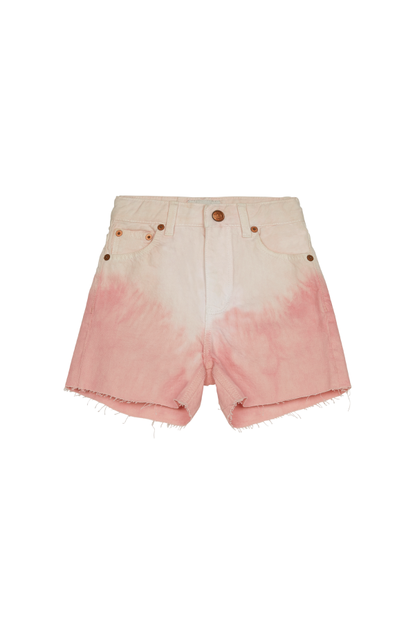 CHERRYL Milky Pink Dip Dye - High Waist 5-Pocket Shorts on Sale