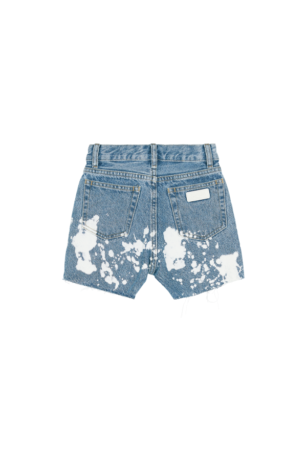 CHERRYL Bleached Blue White Spots - High Waist 5-Pocket Shorts Online