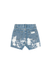 CHERRYL Bleached Blue White Spots - High Waist 5-Pocket Shorts Online