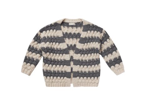 Bubble Knit Cardigan Slate Stripe Online