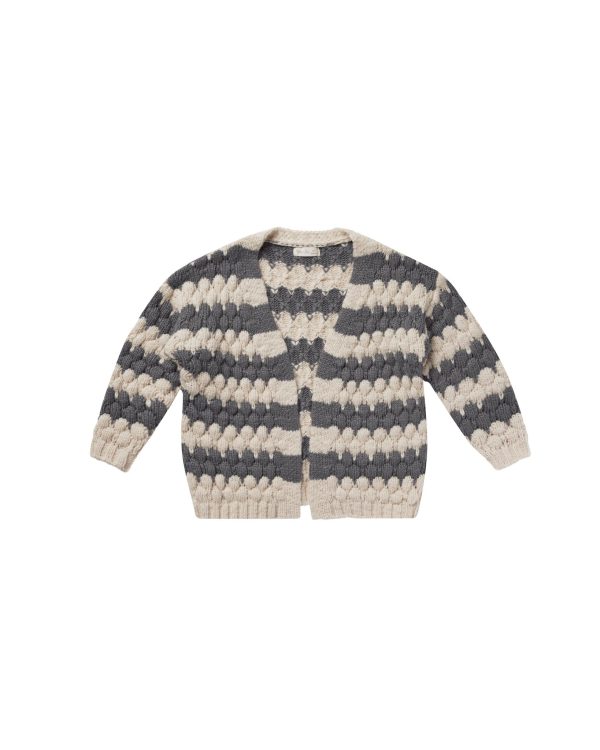 Bubble Knit Cardigan Slate Stripe Online