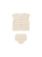 Scallop Knit Baby Set Sand Stripe Online Hot Sale