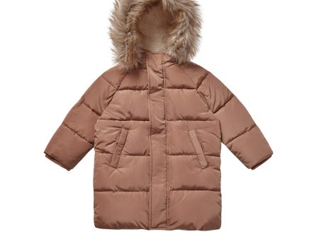 Long Puffer Jacket Mocha Online Sale