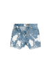 CHERRYL Bleached Blue White Spots - High Waist 5-Pocket Shorts Online