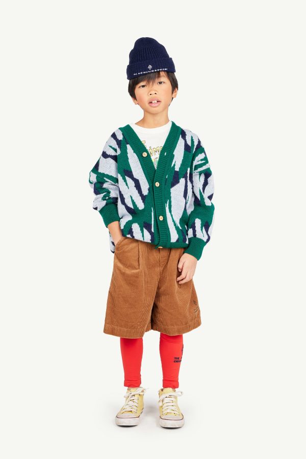 Arty Racoon Kids Cardigan Green Fashion