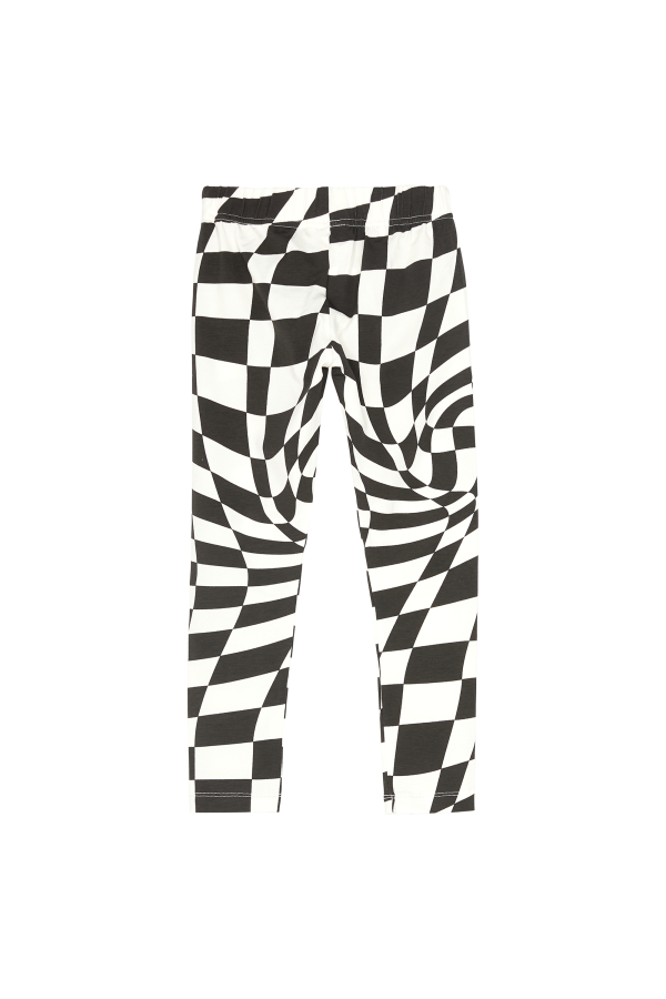 LOUD Black Twisted Checkers - Legging Pants Discount