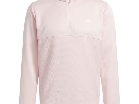 adidas Ultimate365 Textured 1 4 Zip Pullover - Sandy Pink For Cheap